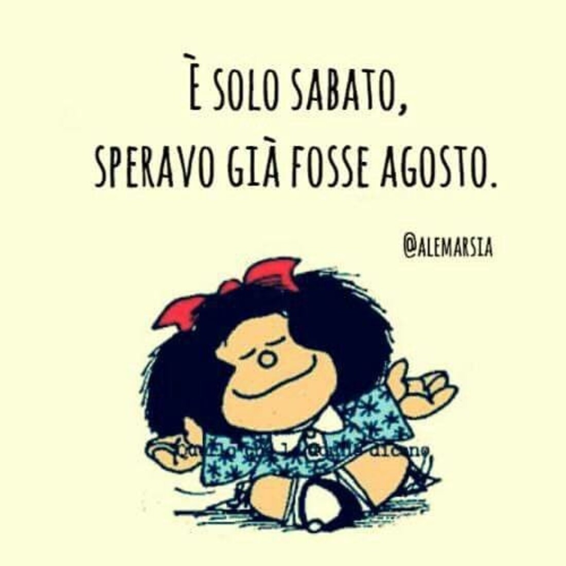 Buon sabato vignette divertenti Mafalda