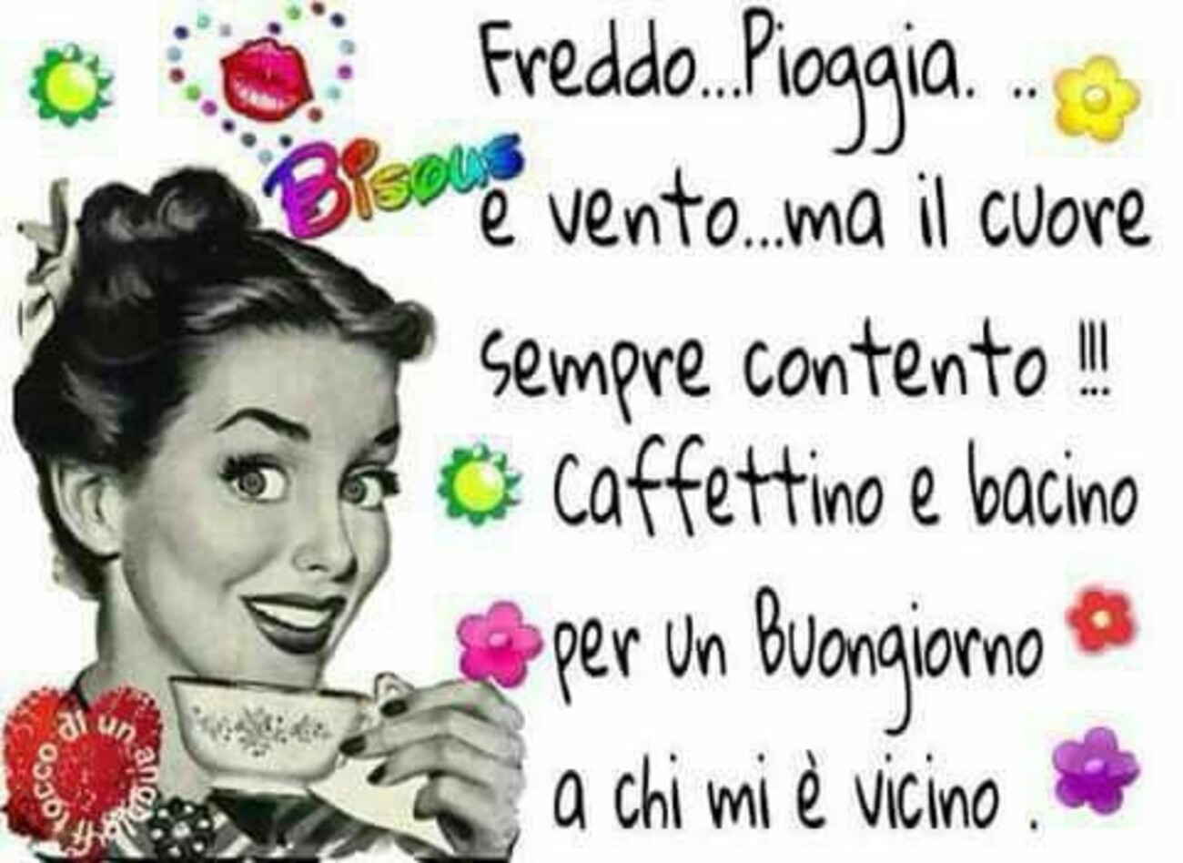 Buongiorno con freddo pioggia e vento