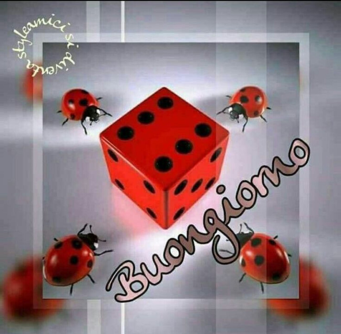 Buongiorno con un dado rosso