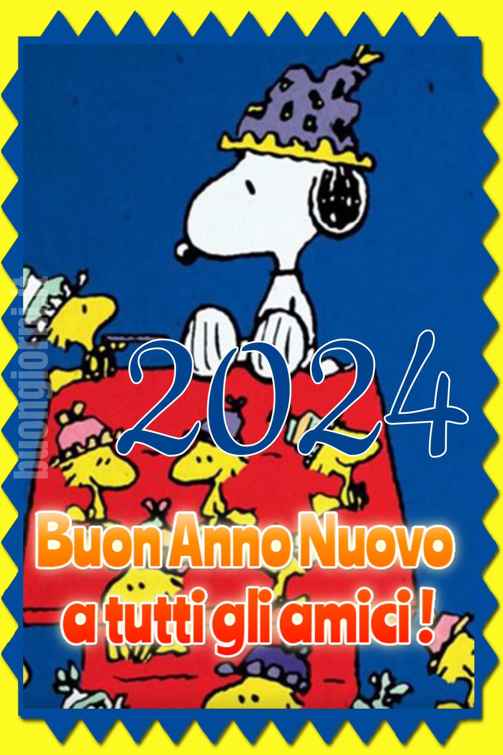 Buon Anno Nuovo a tutti gli amici 2024 Snoopy